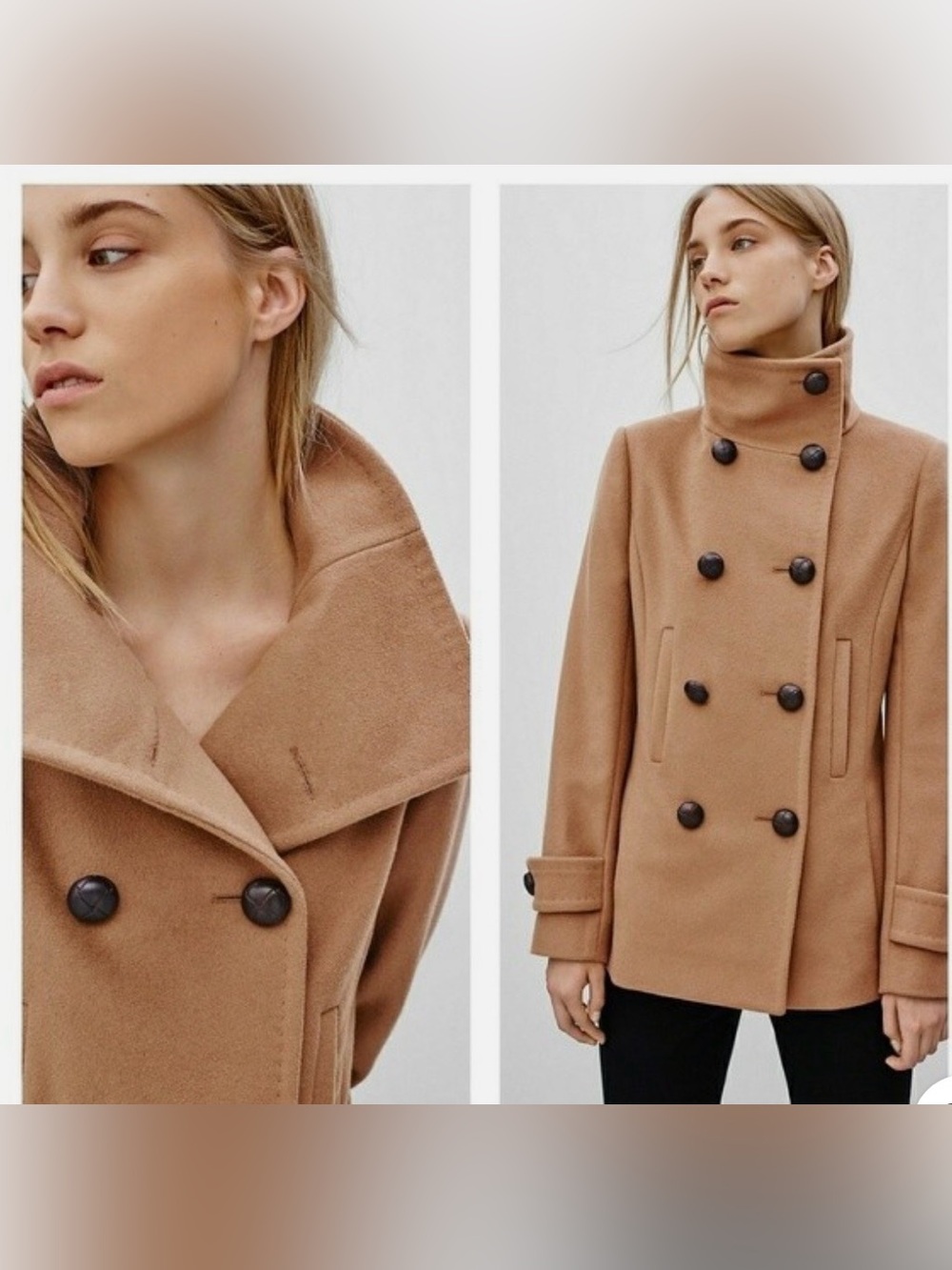 Aritza BABATON Double-Breasted Wool Peacoat - Camel Large tried on only.